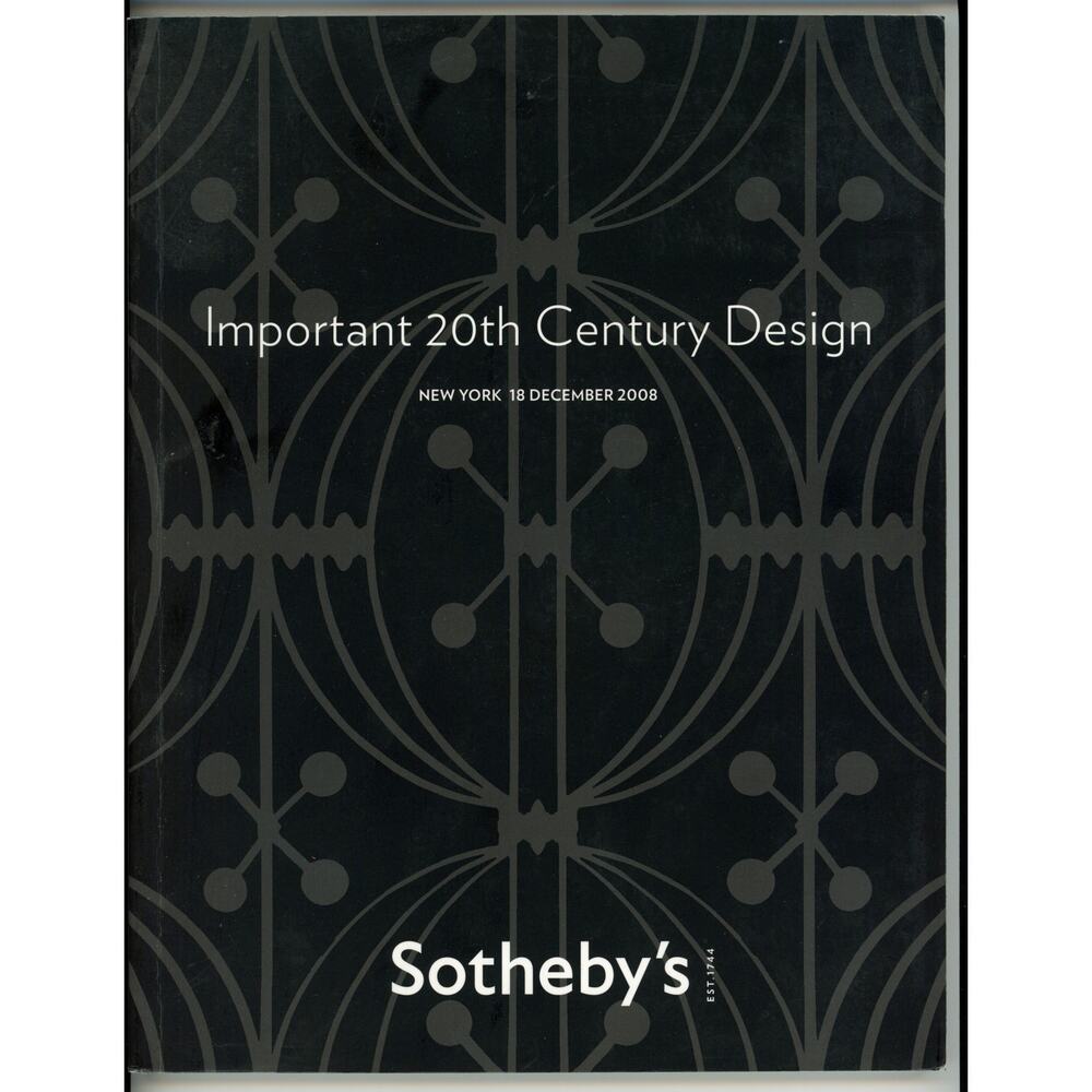 Sothebys Auction Catalog Sale 20th Important Century Design Dec 18 2008 New York